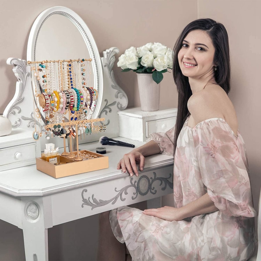 3 Tier Jewelry Tree Stand Necklace Holder