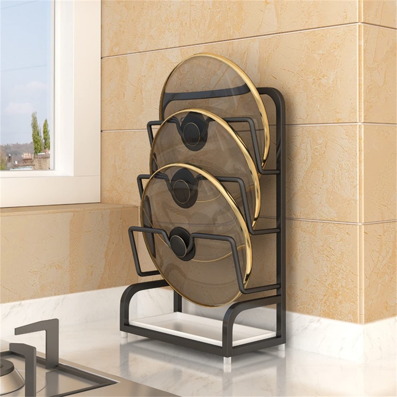 Buy 3Tier Wall Mounted Pot Lid Organizer Rack for Kitchen Storage MyDeal