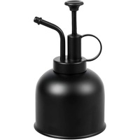 300ml Plant Mister Spray Bottle of Stainless Steel with Top Pump (Black)