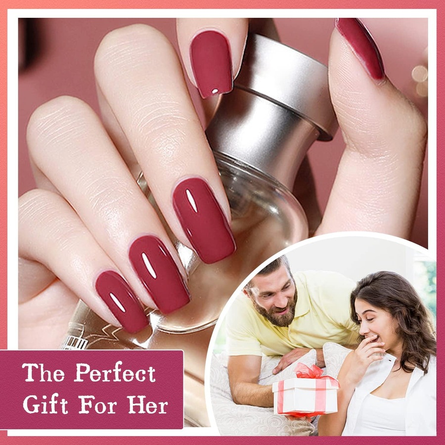 36-Piece Gel Nail Polish Kit with UV Light in Classic Black, White, Nude, and Blue/Purple Shades