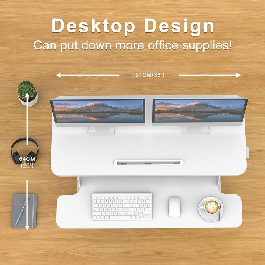 36 Standing Desk Converter for Home Office - White