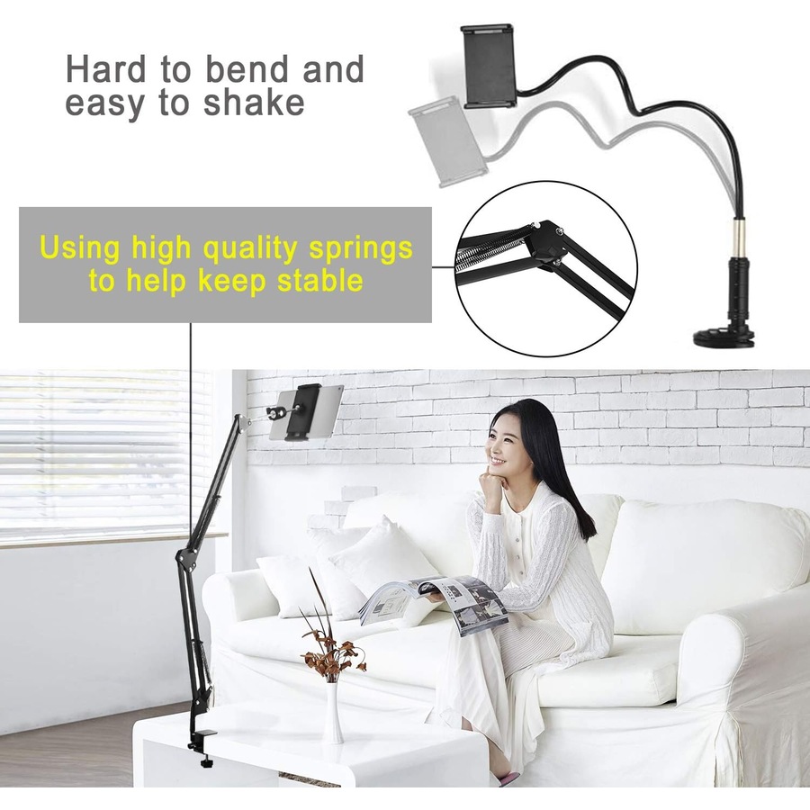 360 Rotating Bed Tablet Mount Holder for 4-11 Inch Devices