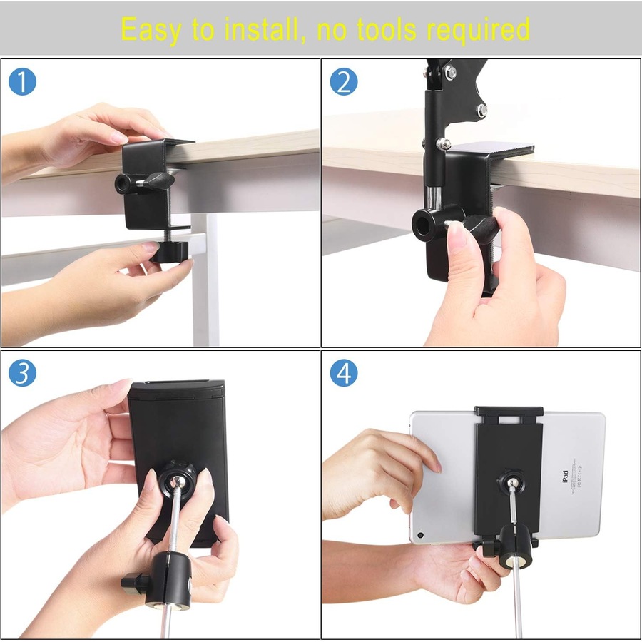360 Rotating Bed Tablet Mount Holder for 4-11 Inch Devices
