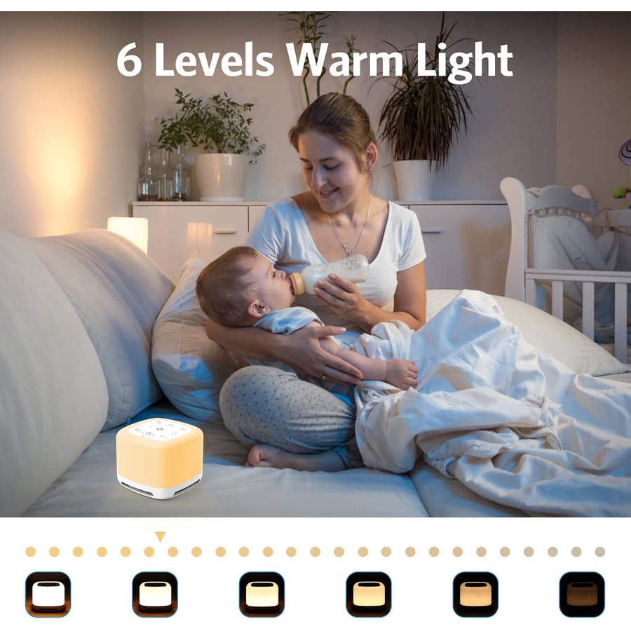 40 Soothing Sounds Sleep White Noise Machine with Night Light - Adjustable Brightness, Memory Function