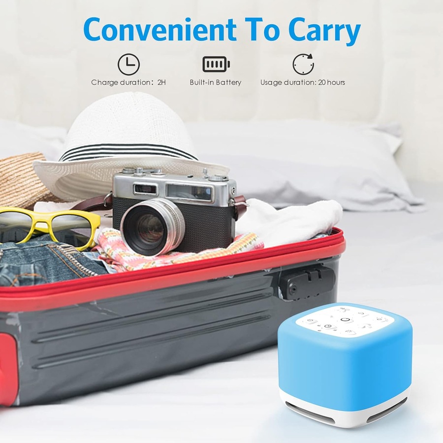 40 Soothing Sounds Sleep White Noise Machine with Night Light - Adjustable Brightness, Memory Function