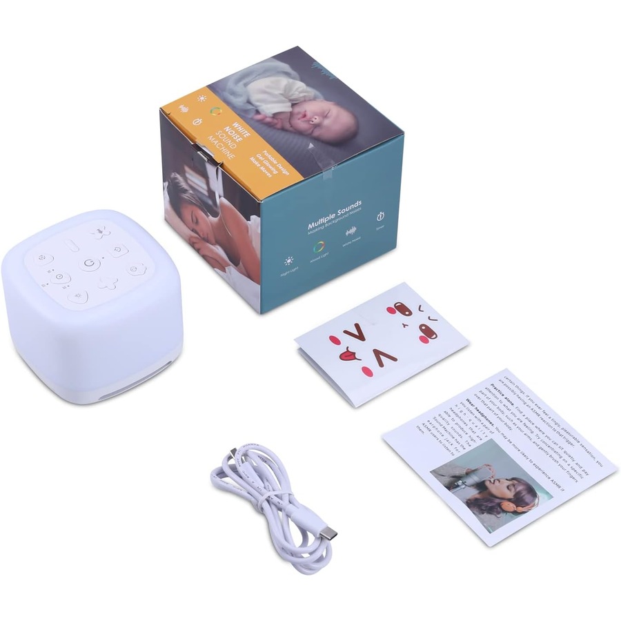 40 Soothing Sounds Sleep White Noise Machine with Night Light - Adjustable Brightness, Memory Function