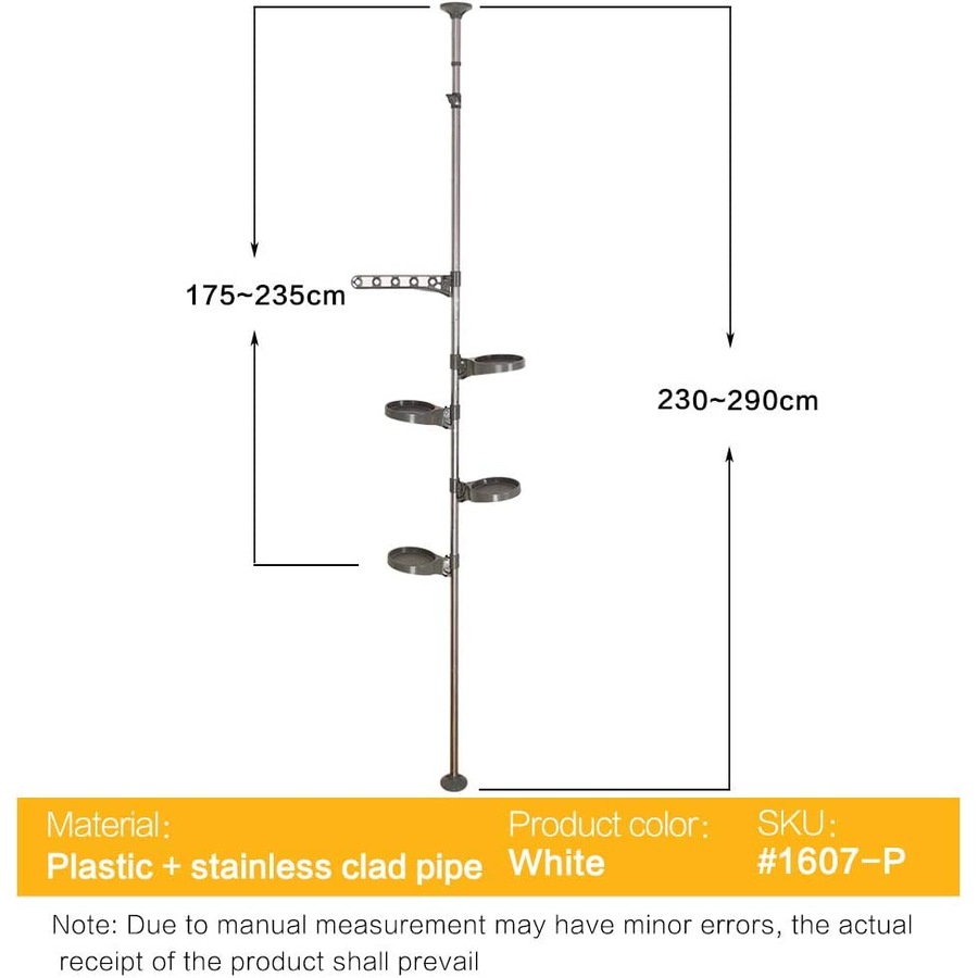 5-Layer Tension Pole Plant Stand Indoor Metal Flower Display Rack Space Saver