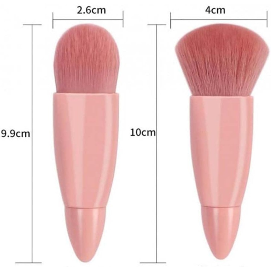 5-Piece Travel Makeup Brush Set with Mirror - Complete Cosmetic Kit