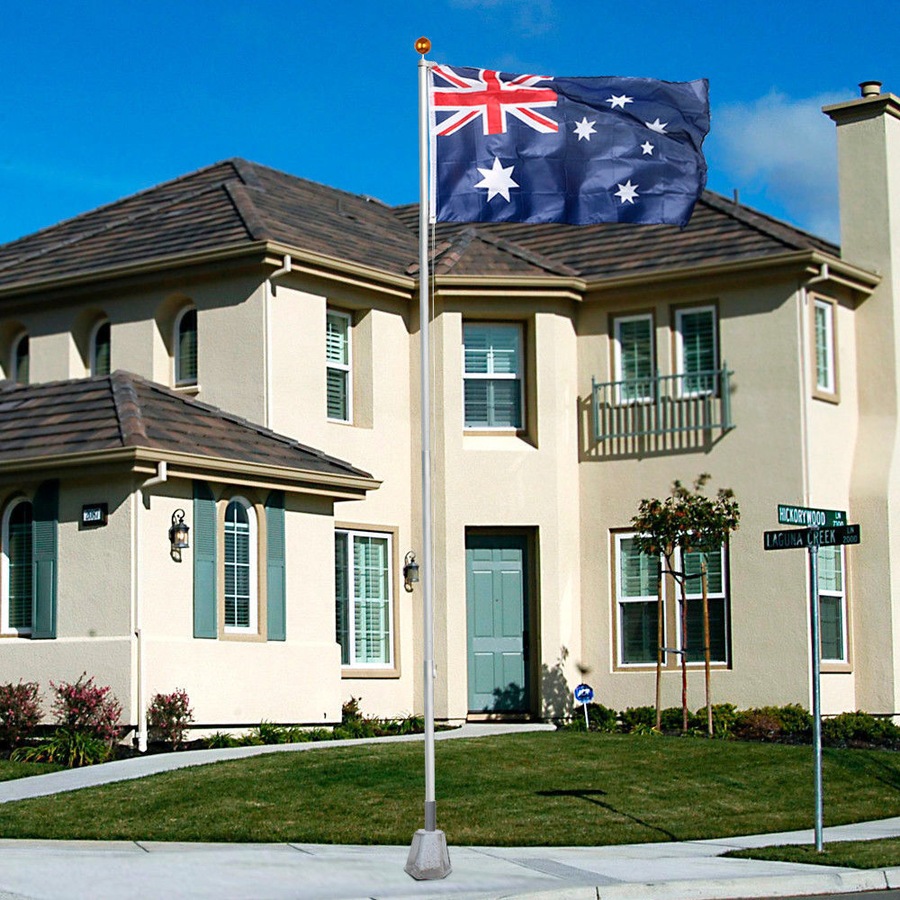6.2M Aluminum Australia Flag Pole Kit with Ball Top - AU Flag