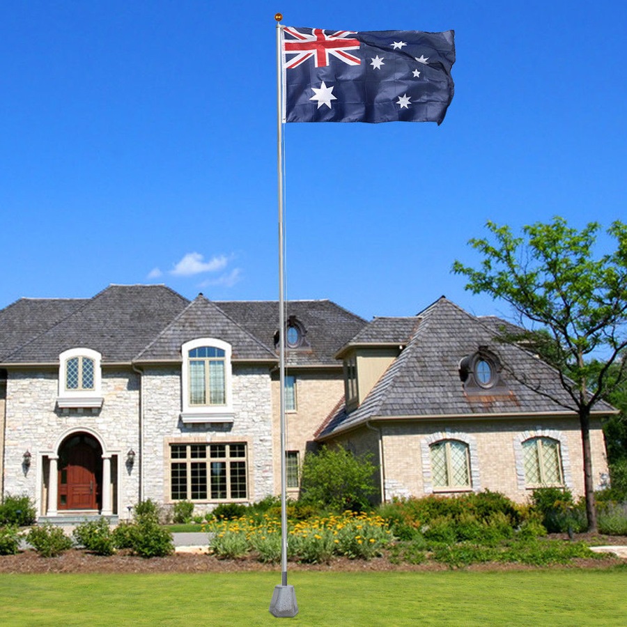 6.2M Aluminum Australia Flag Pole Kit with Ball Top - AU Flag