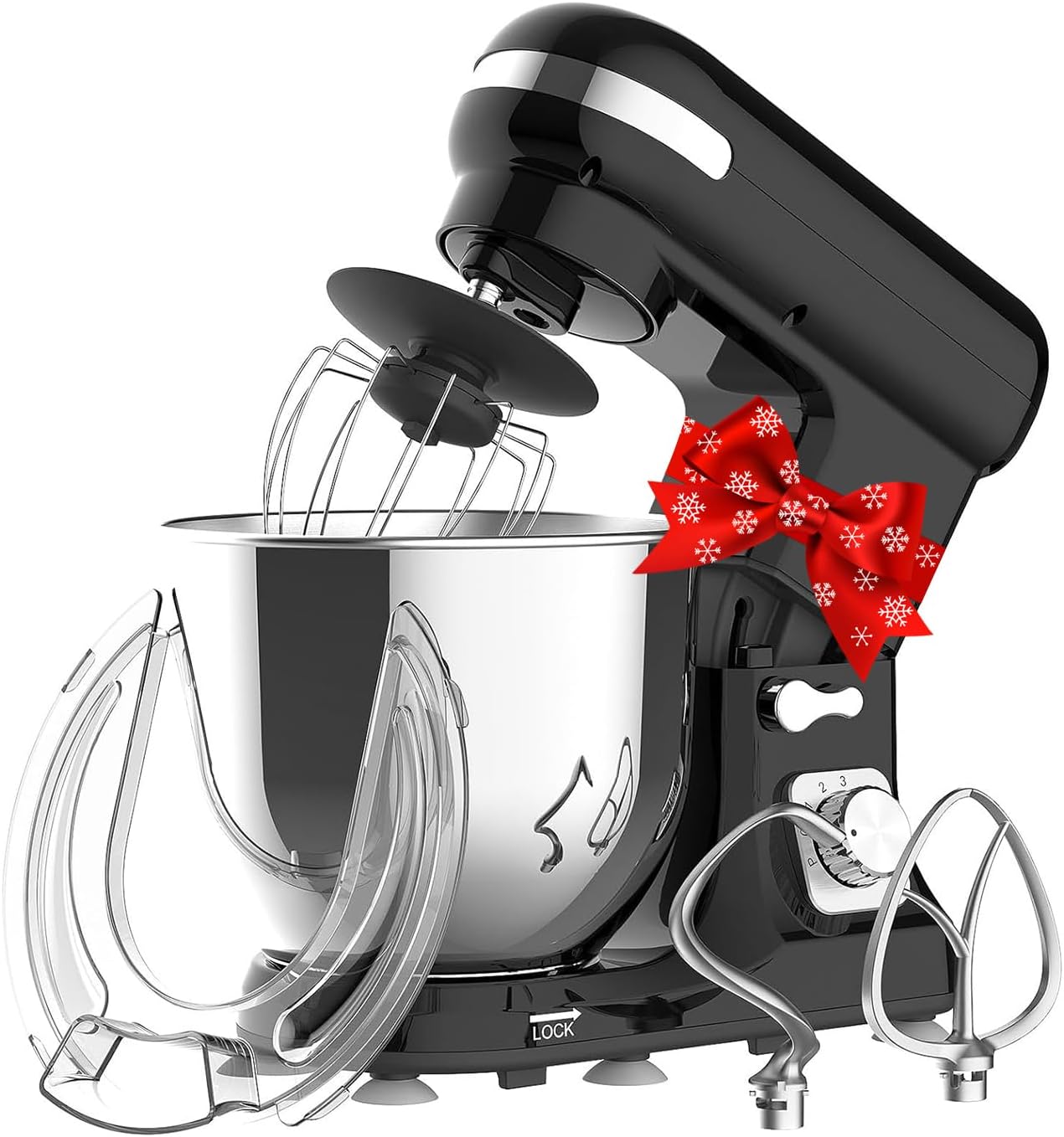 6.5L Black Electric Food Mixer with 6-Speeds (1400W)