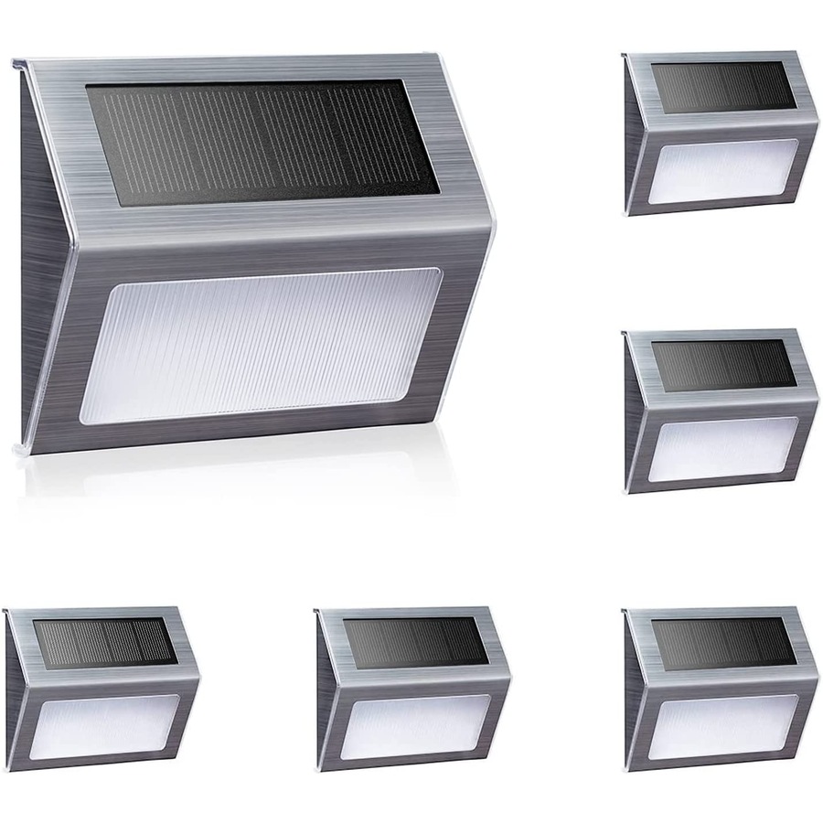 6 Pack Solar Lights for Fence Posts, Steps, Decks, Pathway, Yard Stairs, Outdoor LED Lighting, Rainproof