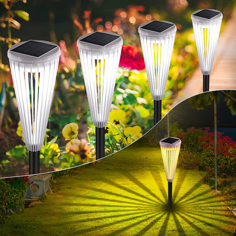 Buy 6 Pack Solar Outdoor Lights Garden Pathway Lights, Warm White for ...