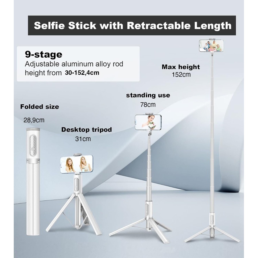 60 Inch Wireless Selfie Stick Tripod for iPhone and Android