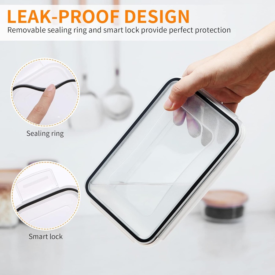 68 Pack Airtight Food Storage Containers - Stackable Plastic Meal Prep Containers with Leak Proof Lids