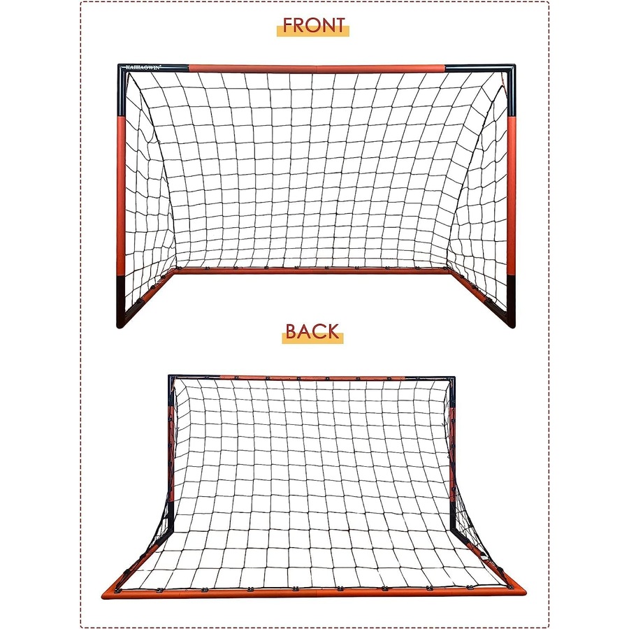 6x4, 3x2.5, 8x6 Steel Football Goals - All Weather Net for Kids & Adults - Quick Assembly, Durable & Heavy Duty