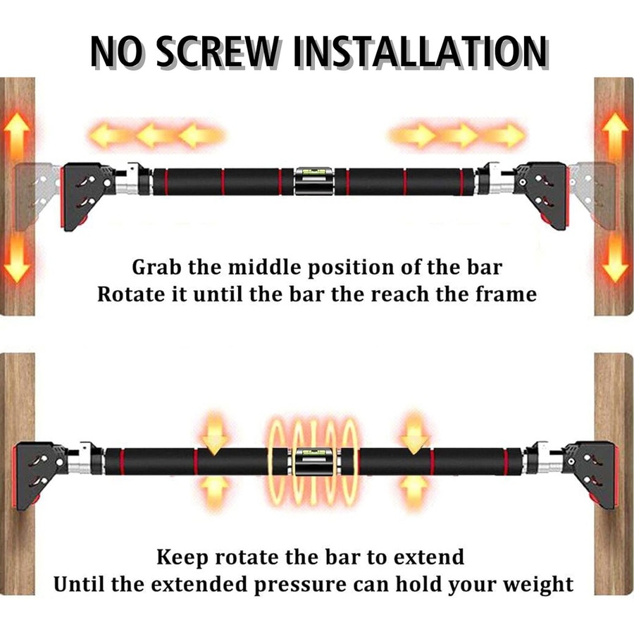 Adjustable Doorway Pull Up Bar - No Screws, Locking Mechanism
