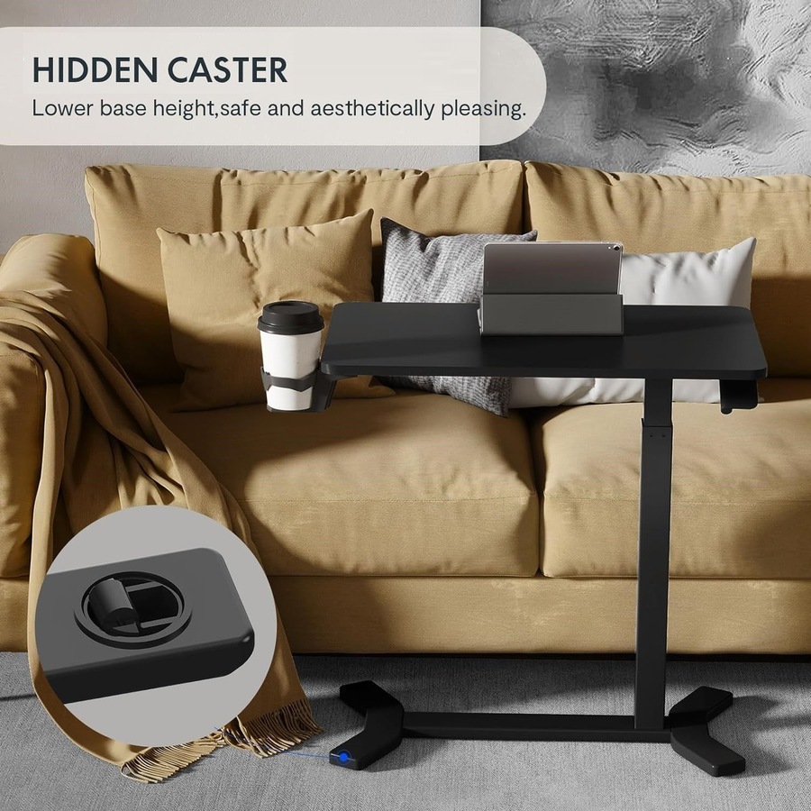 Adjustable Overbed Table with Wheels for Hospital and Home Use