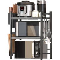 Adjustable Stainless Steel Microwave Shelf with 3 Tiers