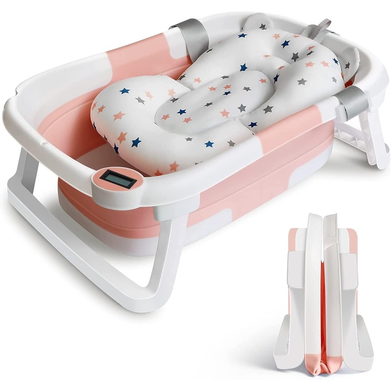 Buy Baby Bath Tub Foldable Pink White MyDeal