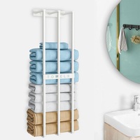 Bath Towel Bars Wall Mounted Storage, White