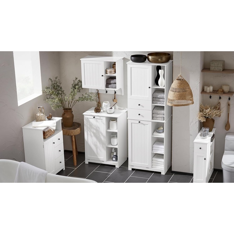Bathroom Storage Cabinet with Laundry Basket