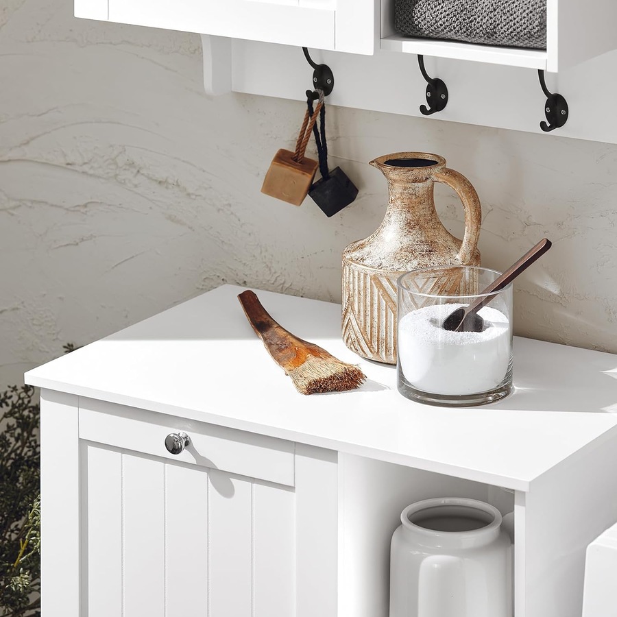 Bathroom Storage Cabinet with Laundry Basket