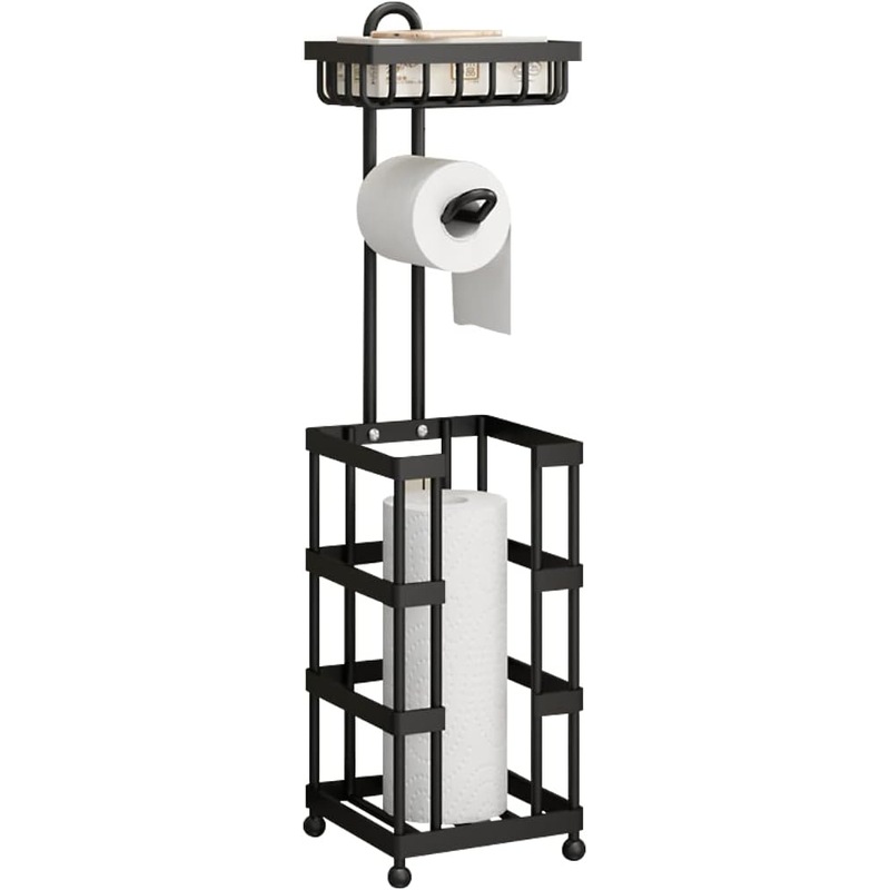 Buy Bathroom Toilet Paper Holder, Square, Black MyDeal