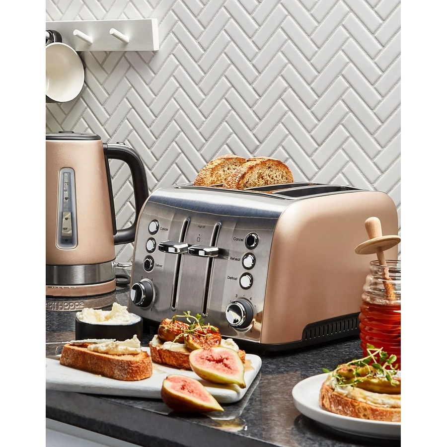 Brooklyn Toaster 4 Slice, Extra Wide Slots, High-Lift, Champagne