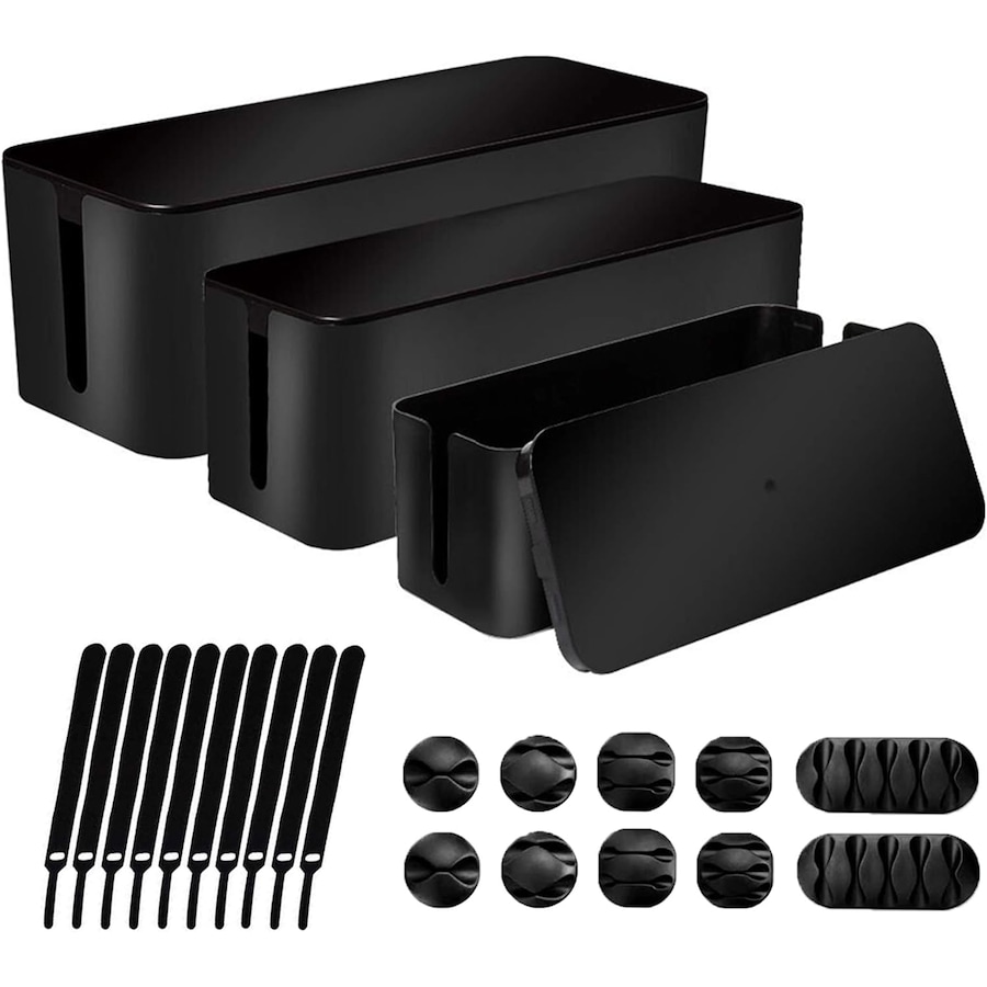 Cable Management Boxes Organizer Set of 3 - Hide & Cover Power Strips