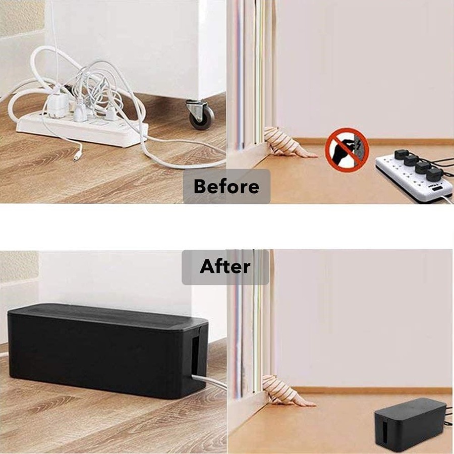 Cable Management Boxes Organizer Set of 3 - Hide & Cover Power Strips