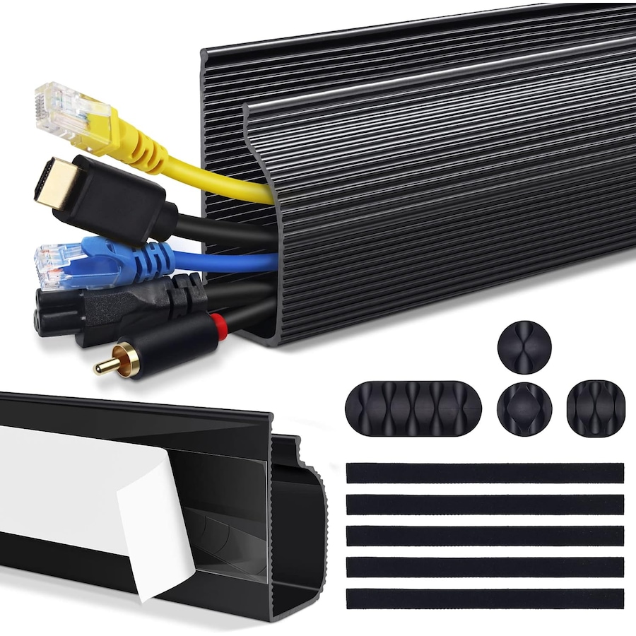 Cable Management J Channel 2Pack Raceway Under Desk Adhesive Stripe