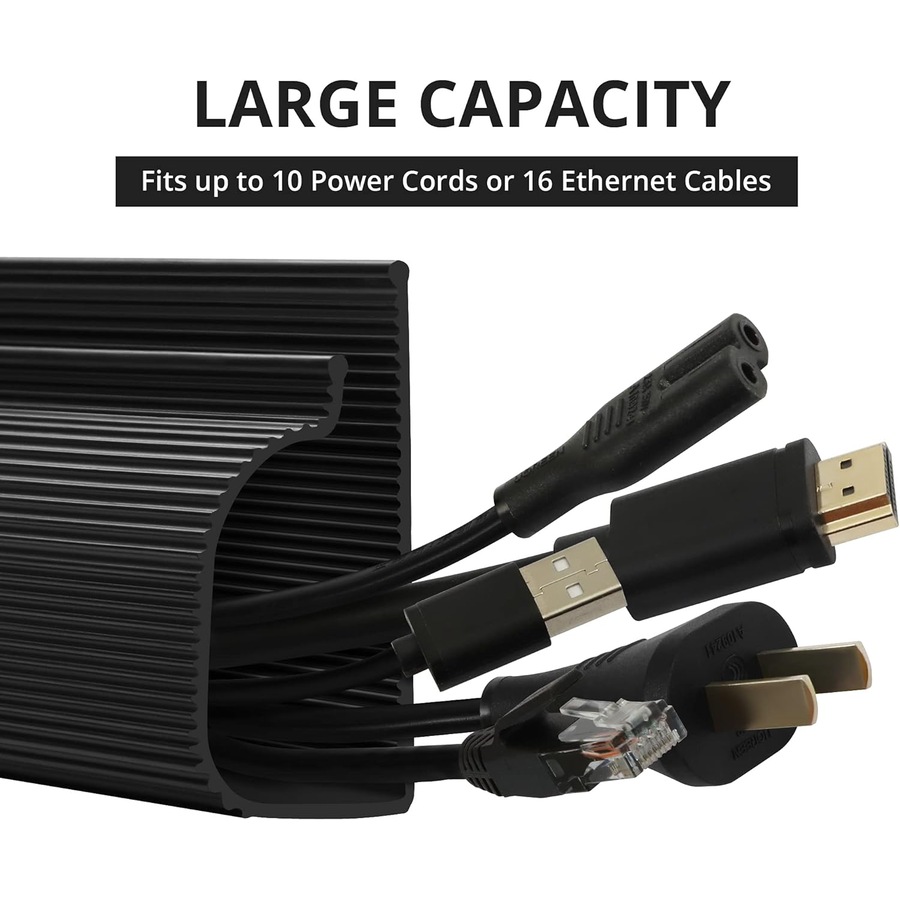 Cable Management J Channel 2Pack Raceway Under Desk Adhesive Stripe