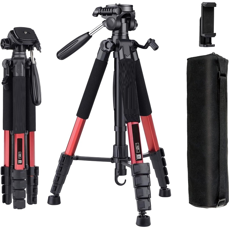 Buy Camera Tripod Stand Aluminum 190cm Red MyDeal