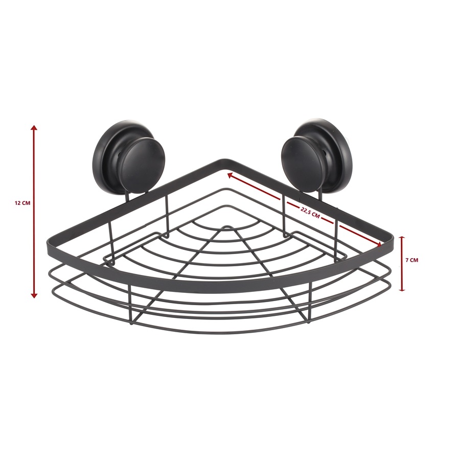 CARLA HOME 2 Pack Round Corner Shower Caddy Shelf Basket Rack with Premium Vacuum Suction Cup No-Drilling for Bathroom and Kitchen