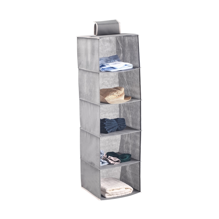 CARLA HOME 5 Tier Shelf Hanging Closet Organizer and Storage for Clothes (Grey)
