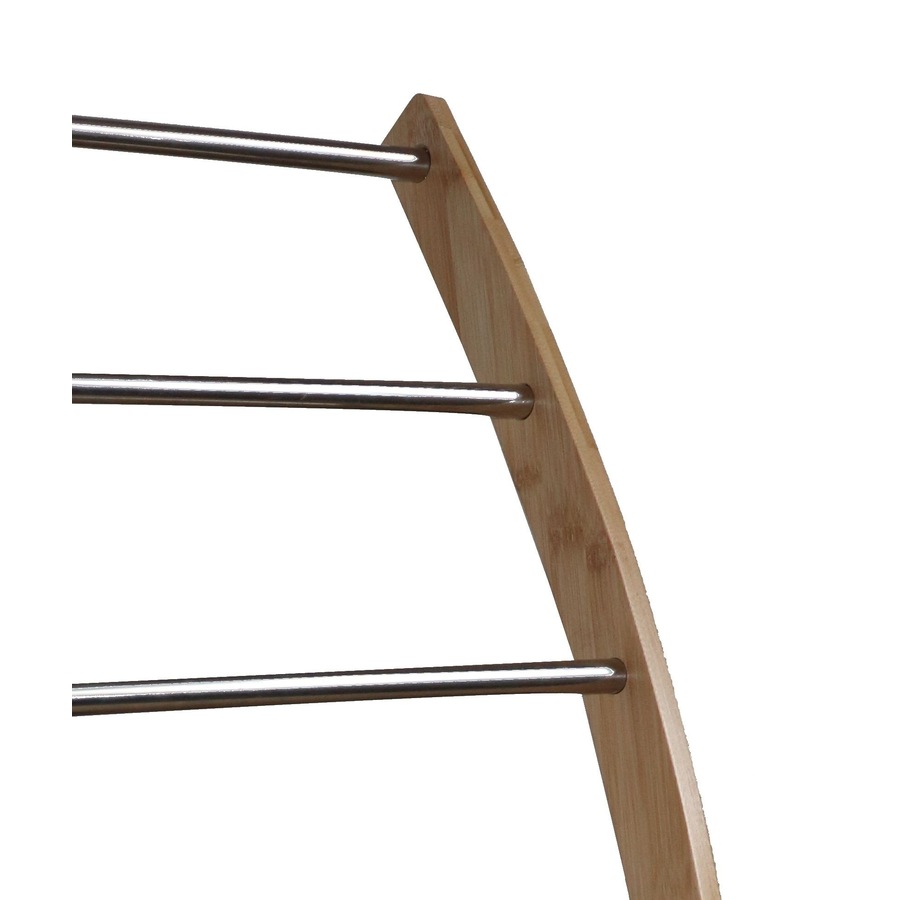 CARLA HOME Bamboo Towel Bar Holder Rack 3-Tier Free Standing for Bathroom. Towel Racks. Towel Rail Bathroom Accessory. Shower Hand Dish Towel. Towel Holder (Bottom Shelf and Metal Holder)