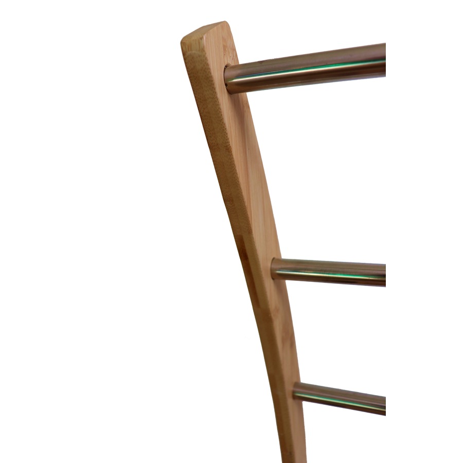 CARLA HOME Bamboo Towel Bar Holder Rack 3-Tier Free Standing for Bathroom. Towel Racks. Towel Rail Bathroom Accessory. Shower Hand Dish Towel. Towel Holder (Bottom Shelf and Metal Holder)