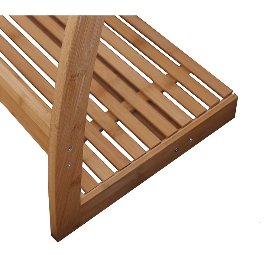 CARLA HOME Bamboo Towel Bar Holder Rack 3-Tier Free Standing for Bathroom. Towel Racks. Towel Rail Bathroom Accessory. Shower Hand Dish Towel. Towel Holder (Bottom Shelf and Metal Holder)