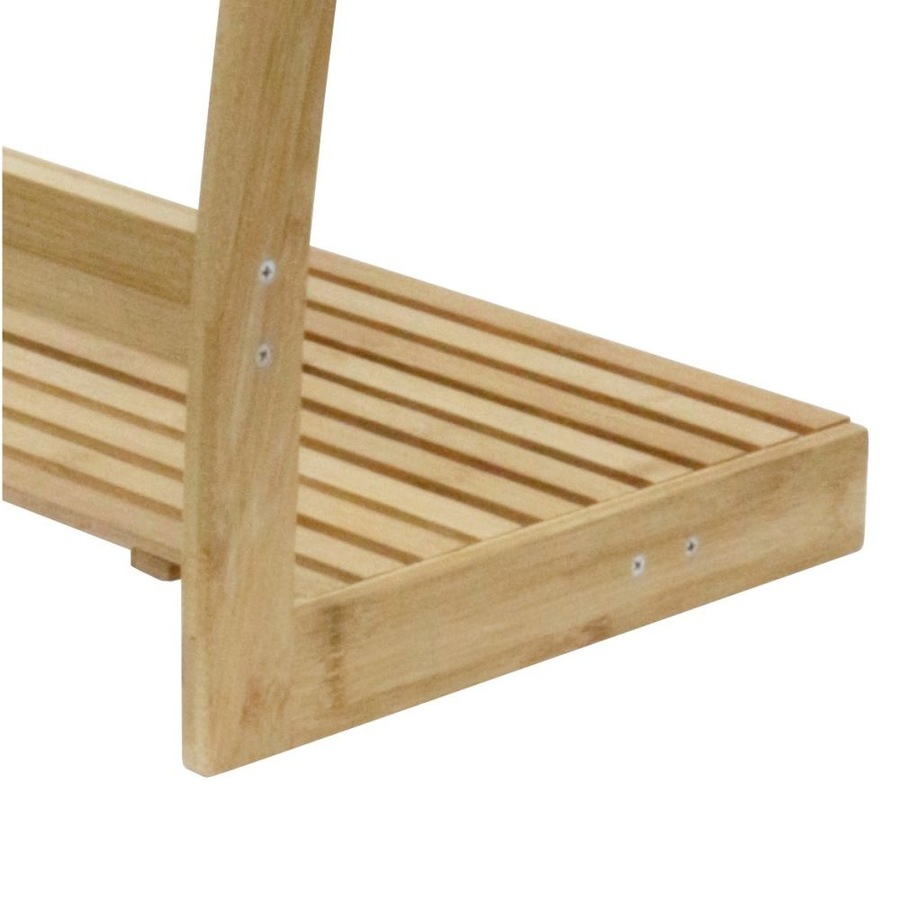 CARLA HOME Bamboo Towel Bar Holder Rack 3-Tier Free Standing for Bathroom. Towel Racks. Towel Rail Bathroom Accessory. Shower Hand Dish Towel. Towel Holder (Bottom Shelf and Metal Holder)