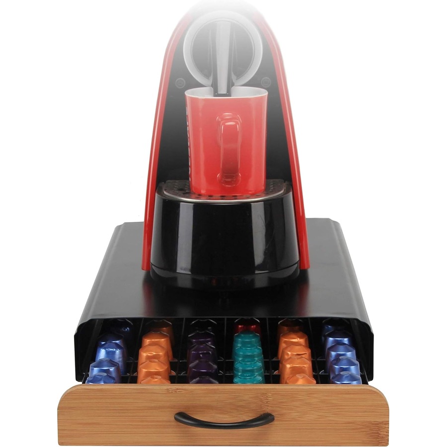 CARLA HOME Coffee Pods Holder Storage Drawer Compatible with 60 Nespresso Pods for Kitchen Storage & Organisation (Natural)