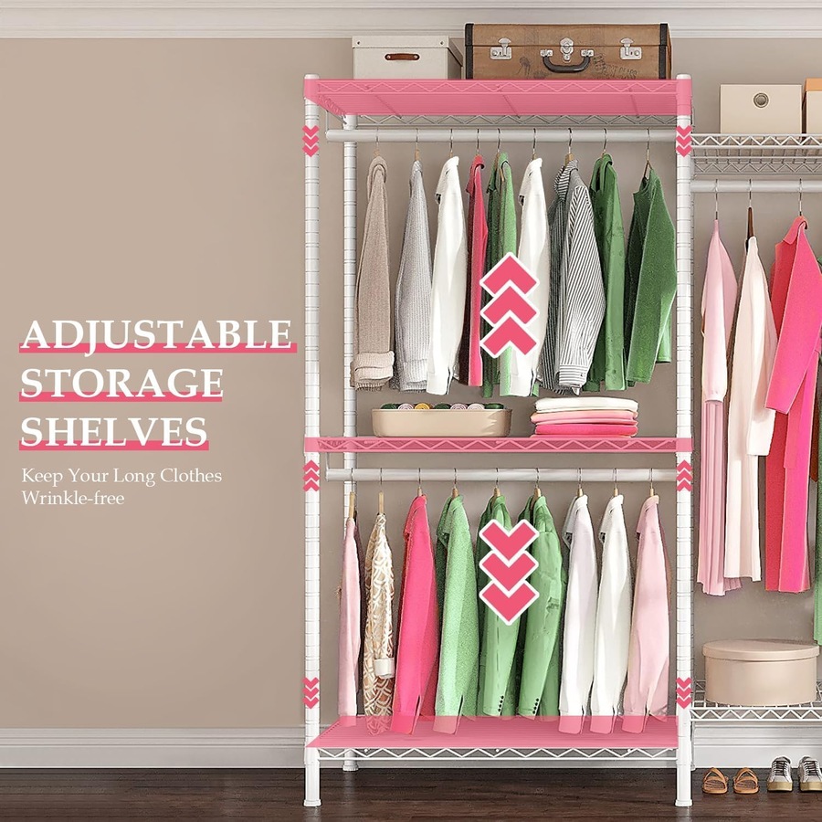 Clothes Rack Heavy Duty Clothing Racks Hanging Clothes Armoire Storage Rack