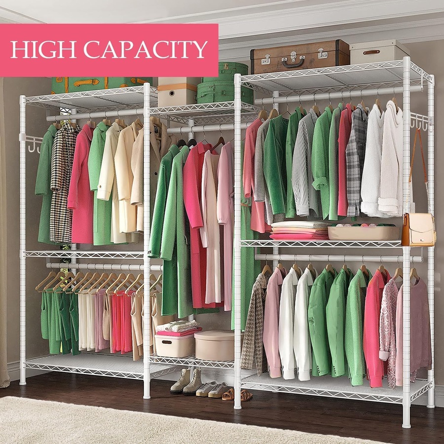 Clothes Rack Heavy Duty Clothing Racks Hanging Clothes Armoire Storage Rack