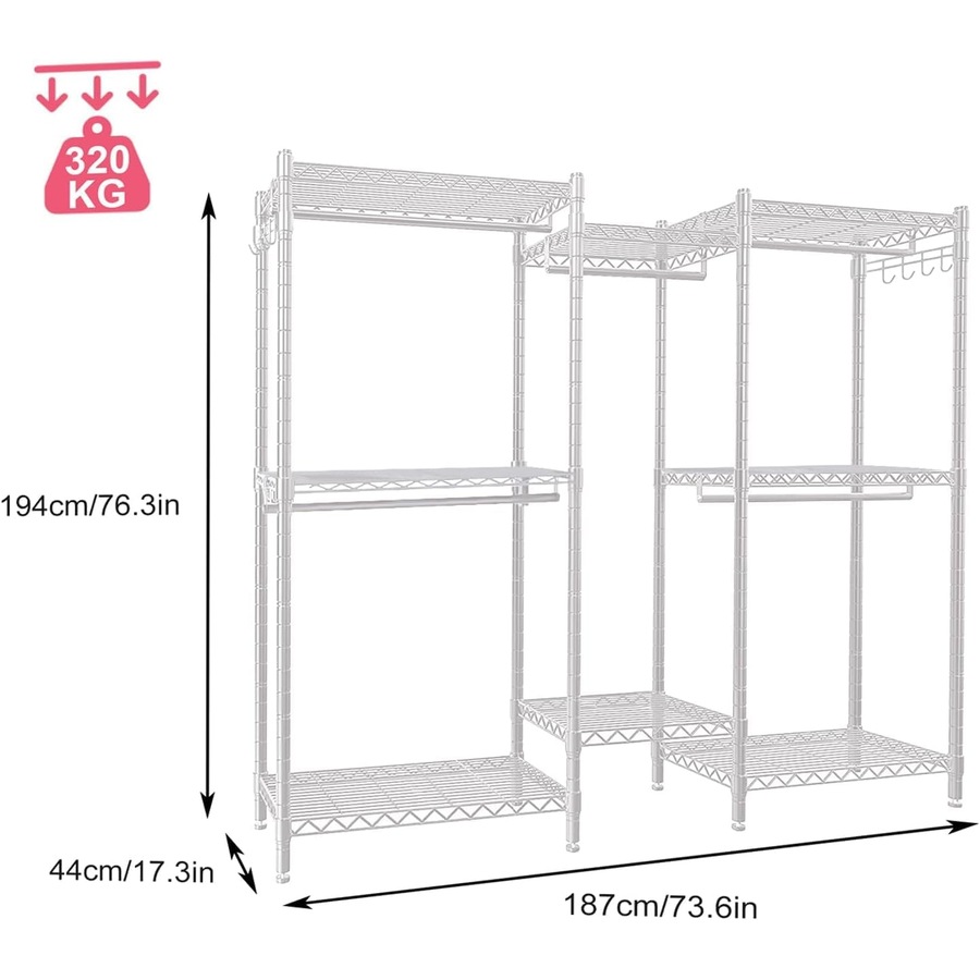 Clothes Rack Heavy Duty Clothing Racks Hanging Clothes Armoire Storage Rack
