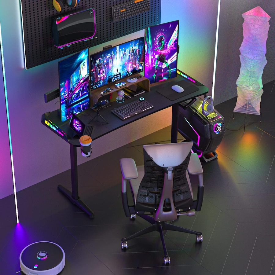 Computer Gaming Desk RGB Adjustable