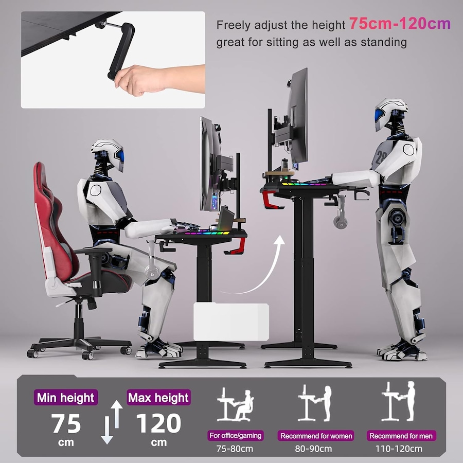 Computer Gaming Desk RGB Adjustable