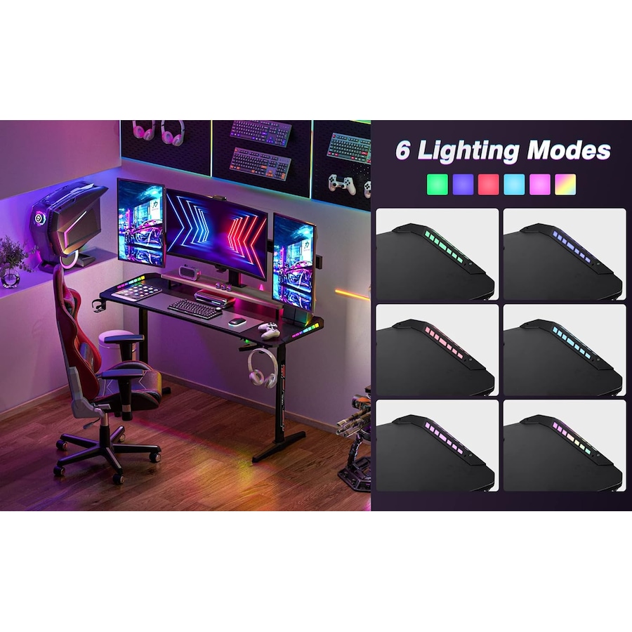 Computer Gaming Desk RGB Adjustable