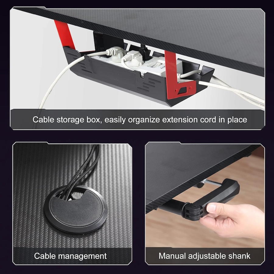 Computer Gaming Desk RGB Adjustable