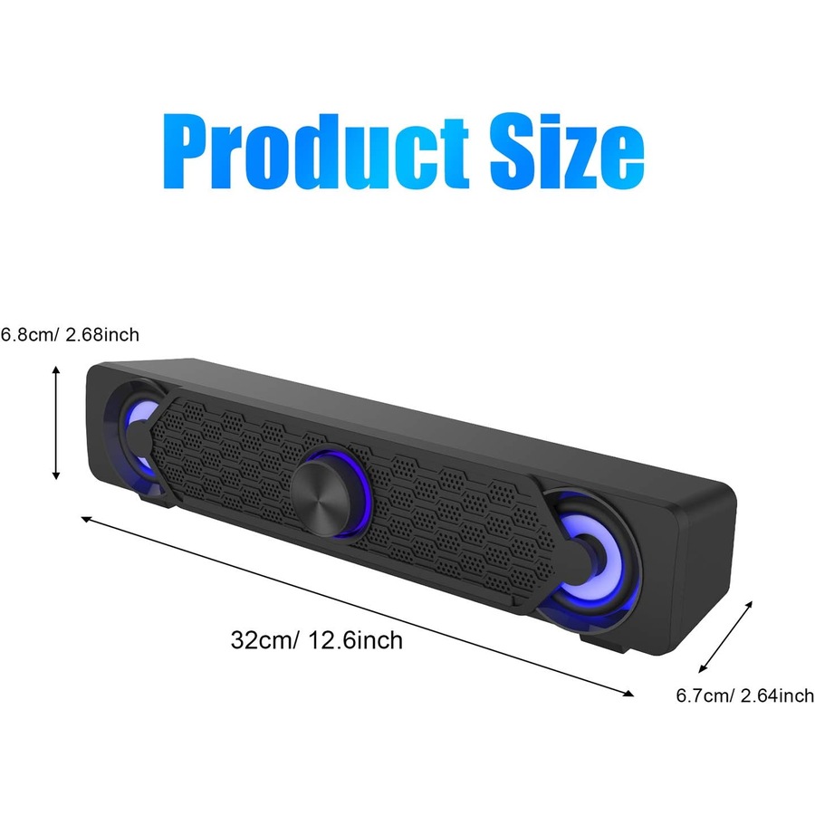 Computer Speakers PC Mini LED Soundbar for Monitor Gaming Laptop