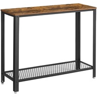 Console Table Metal Frame Rustic Brown